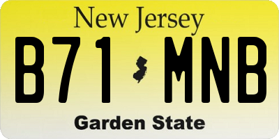 NJ license plate B71MNB
