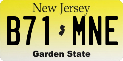 NJ license plate B71MNE