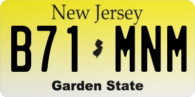 NJ license plate B71MNM