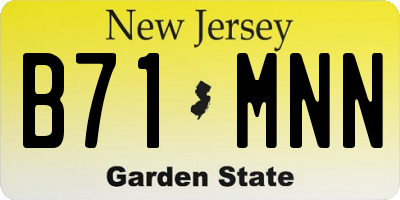NJ license plate B71MNN