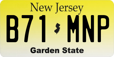 NJ license plate B71MNP