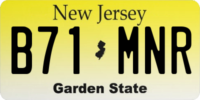 NJ license plate B71MNR