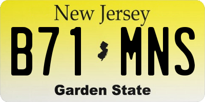 NJ license plate B71MNS