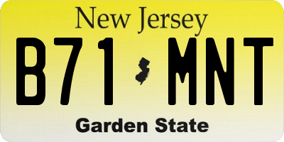 NJ license plate B71MNT