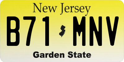 NJ license plate B71MNV