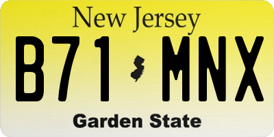 NJ license plate B71MNX