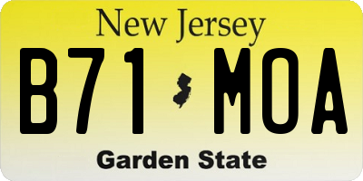 NJ license plate B71MOA