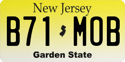 NJ license plate B71MOB