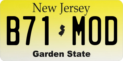 NJ license plate B71MOD