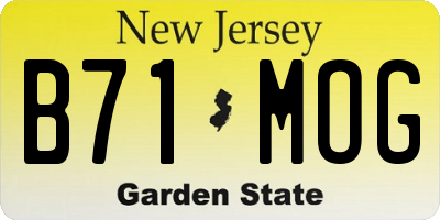 NJ license plate B71MOG