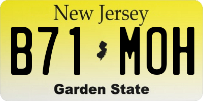 NJ license plate B71MOH