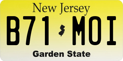 NJ license plate B71MOI