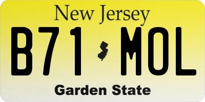 NJ license plate B71MOL