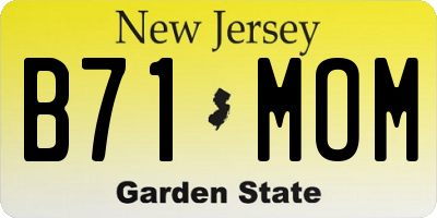 NJ license plate B71MOM