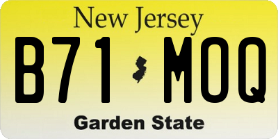 NJ license plate B71MOQ