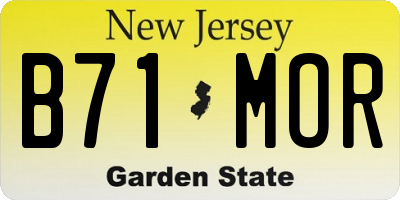 NJ license plate B71MOR