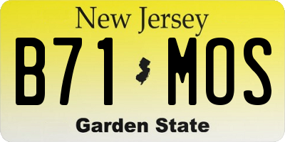NJ license plate B71MOS