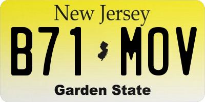 NJ license plate B71MOV