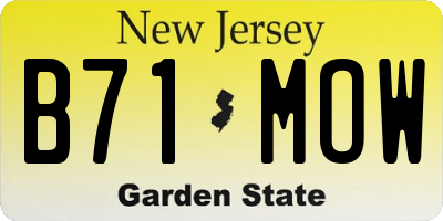 NJ license plate B71MOW