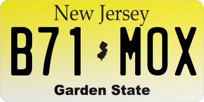 NJ license plate B71MOX