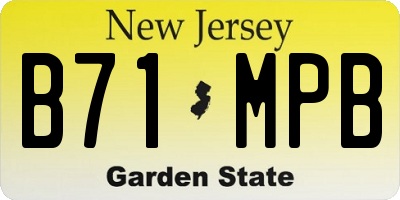 NJ license plate B71MPB