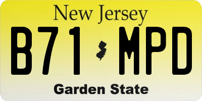 NJ license plate B71MPD