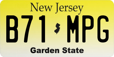 NJ license plate B71MPG