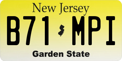 NJ license plate B71MPI