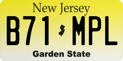 NJ license plate B71MPL