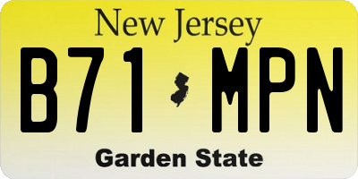 NJ license plate B71MPN