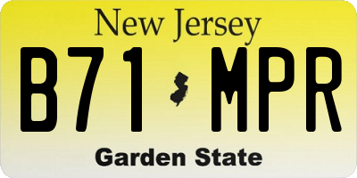 NJ license plate B71MPR