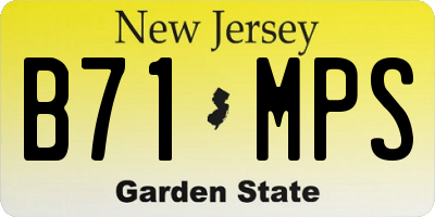 NJ license plate B71MPS