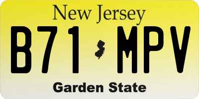 NJ license plate B71MPV