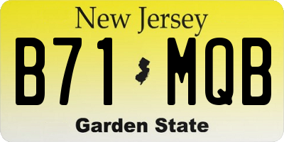 NJ license plate B71MQB