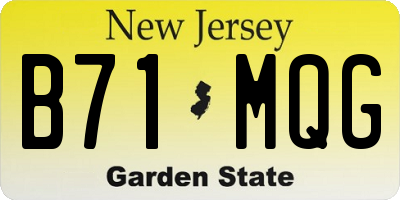 NJ license plate B71MQG