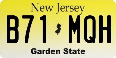 NJ license plate B71MQH