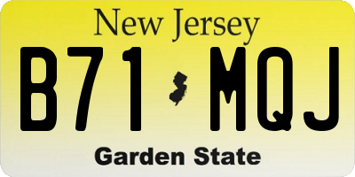 NJ license plate B71MQJ