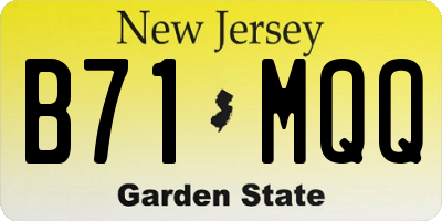 NJ license plate B71MQQ