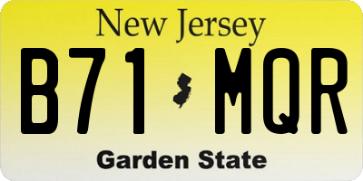 NJ license plate B71MQR