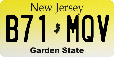 NJ license plate B71MQV