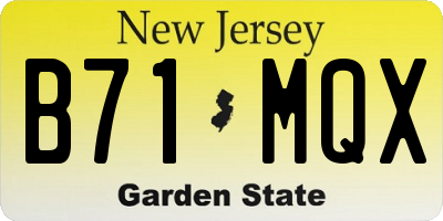 NJ license plate B71MQX