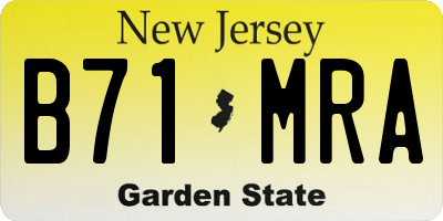 NJ license plate B71MRA