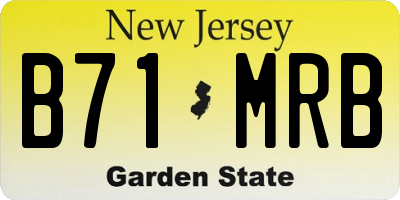 NJ license plate B71MRB