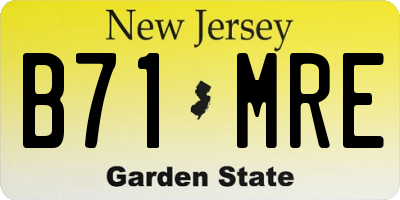 NJ license plate B71MRE