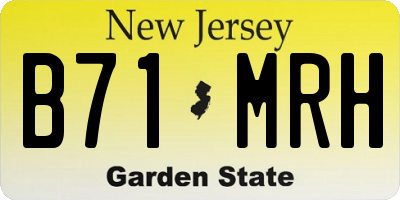 NJ license plate B71MRH