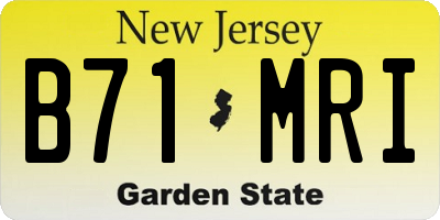 NJ license plate B71MRI