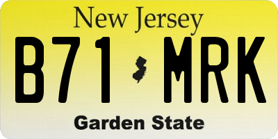 NJ license plate B71MRK