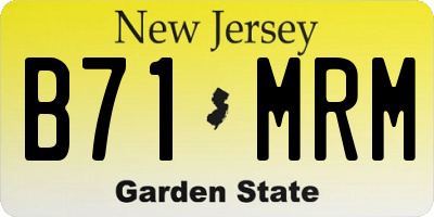 NJ license plate B71MRM