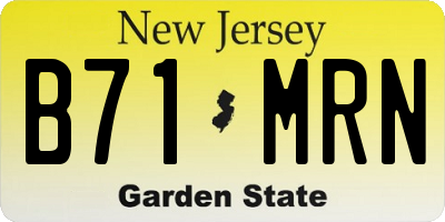 NJ license plate B71MRN