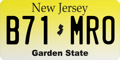 NJ license plate B71MRO
